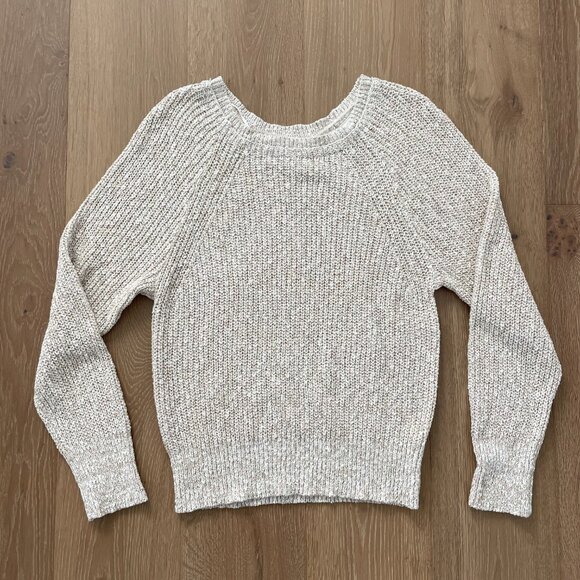 Free People Sweater Women Large Electric City Pullover Knit White Beige OB560520 - Picture 4 of 13